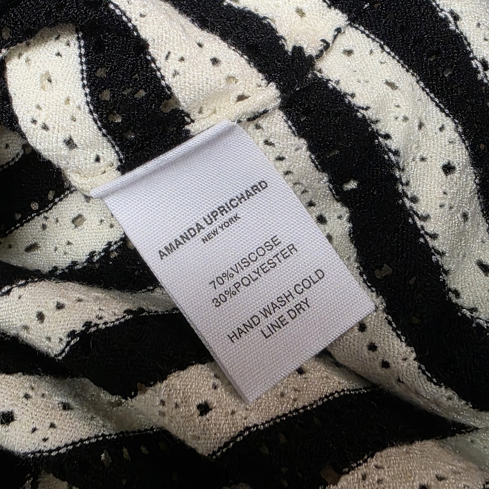 AMANDA UPRICHARD SEINE SKIRT BLACK CREAM STRIPE‎ S - Picture 9 of 12